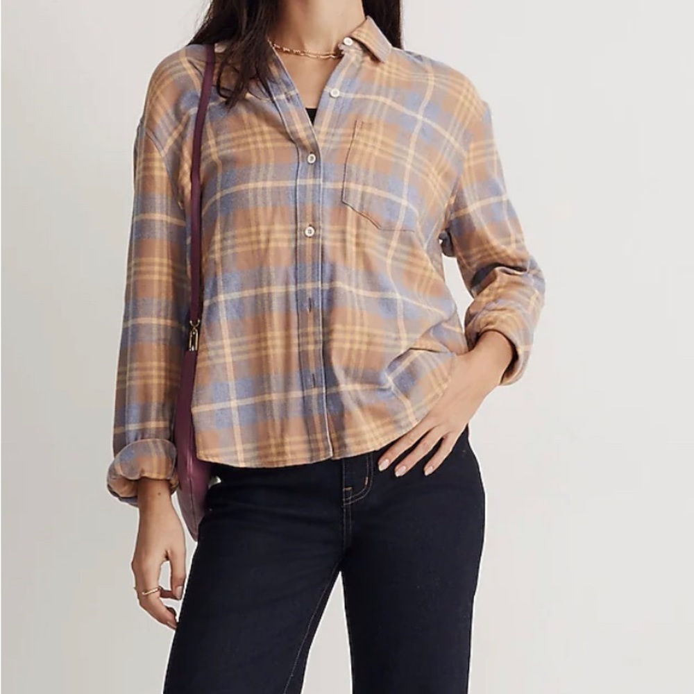 Madewell Flannel Oversized Boyfriend Shirt in Plaid